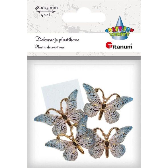 Titanum Dekoracje samoprzylepne motyle 38x23mm 4szt