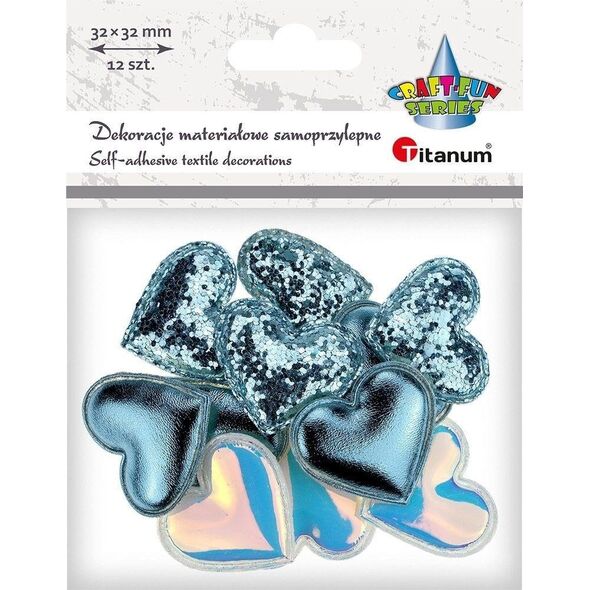 Titanum Dekoracje samoprzylepne serca 32x29mm 12szt