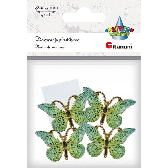 Titanum Dekoracje samoprzylepne motyle 38x23mm 4szt