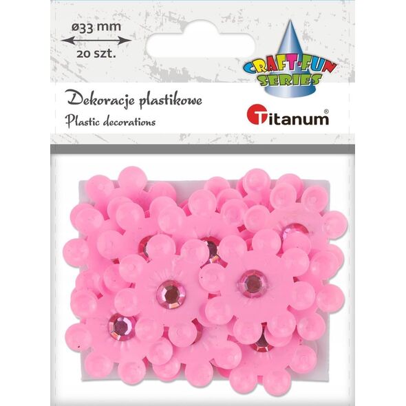 Titanum Dekoracje samoprzylepne 3D kwiaty różowe 20szt