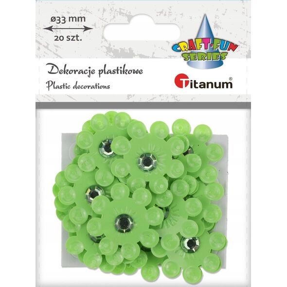 Titanum Dekoracje samoprzylepne 3D kwiaty limonkowe 20szt