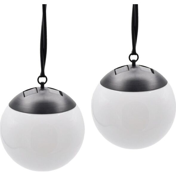 Oprawa schodowa Saska Garden LAMPA SOLARNA PLASTIKOWA KULA WISZĄCA 20CM