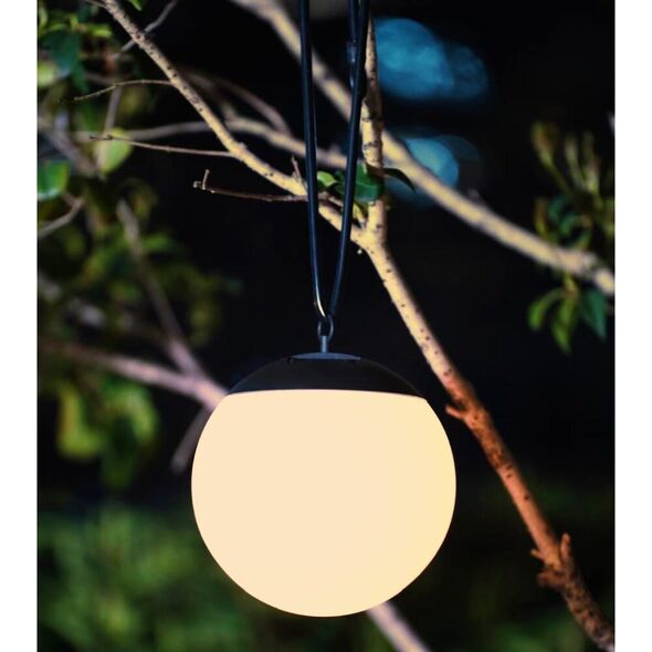 Oprawa schodowa Saska Garden LAMPA SOLARNA PLASTIKOWA KULA WISZĄCA 20CM