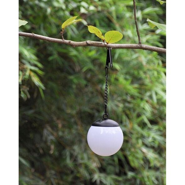 Oprawa schodowa Saska Garden LAMPA SOLARNA PLASTIKOWA KULA WISZĄCA 20CM