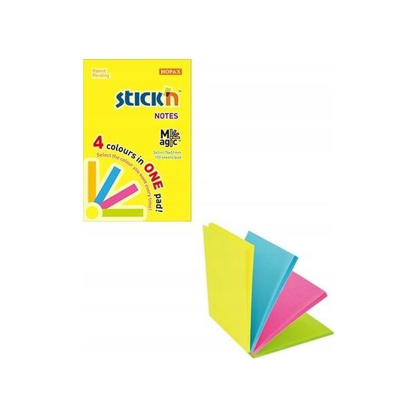 Stickn Notes samoprzylepny 51x76mm neon mix 100K