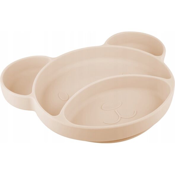 Canpol CANPOL BABIES Silikoninė lėkštė su pritvirtinimu BEAR, 51/401_creme