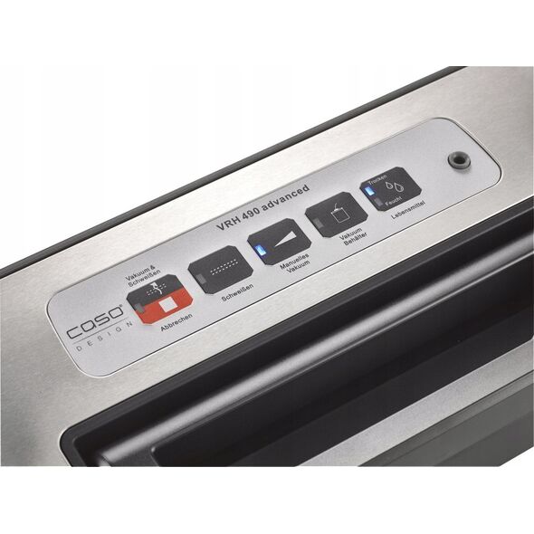 Caso Caso | Bar Vacuum sealer | VRH 490 advanced | Power 110 W | Temperature control | Juodas/Nerūdijantis plienas
