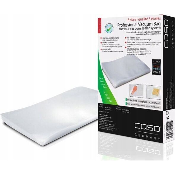 Caso Caso | Bar Vacuum sealer | VRH 490 advanced | Power 110 W | Temperature control | Juodas/Nerūdijantis plienas