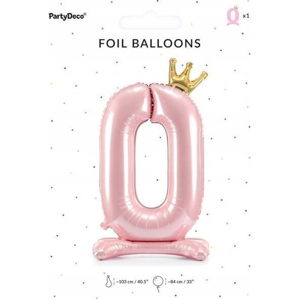 PartyDeco Stoj±cy balon foliowy 0 jasny róż 84cm