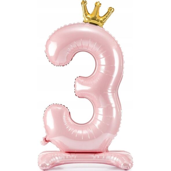 PartyDeco Stoj±cy balon foliowy 4 jasny róż 84cm