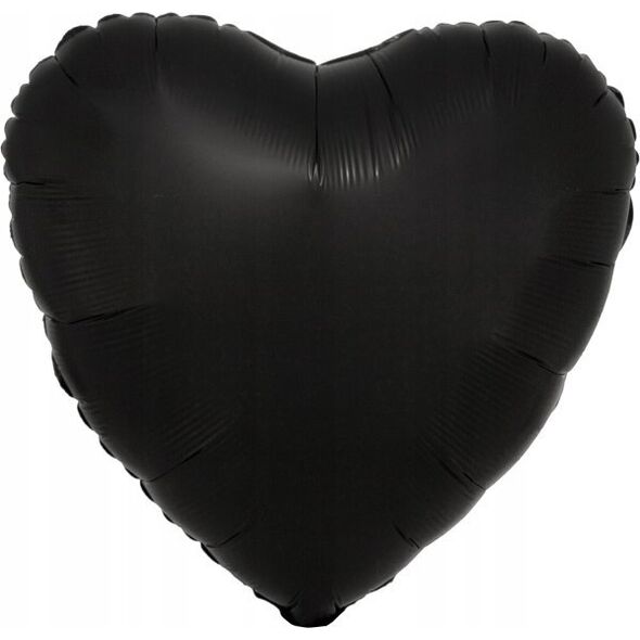 AMSCAN Balon foliowy Lustre Black serce 43cm
