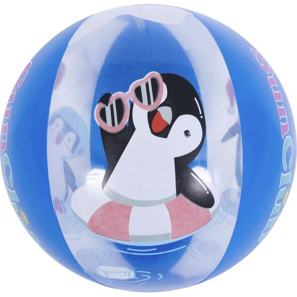JiLong PIŁKA PLAŻOWA DMUCHANA 50CM PINGWIN MAGIC INK 53060