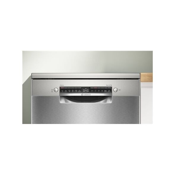 Zmywarka Bosch Dishwasher | SMS4HVI00E | Free standing | Width 60 cm | Number of place settings 14 | Number of programs 6 | Energy efficiency class D | Display | AquaStop function | Silver inox