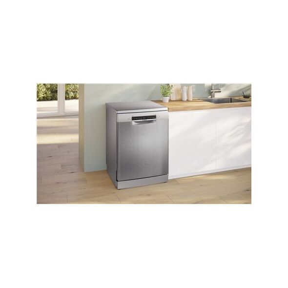 Zmywarka Bosch Dishwasher | SMS4HVI00E | Free standing | Width 60 cm | Number of place settings 14 | Number of programs 6 | Energy efficiency class D | Display | AquaStop function | Silver inox