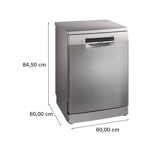Zmywarka Bosch Dishwasher | SMS4HVI00E | Free standing | Width 60 cm | Number of place settings 14 | Number of programs 6 | Energy efficiency class D | Display | AquaStop function | Silver inox