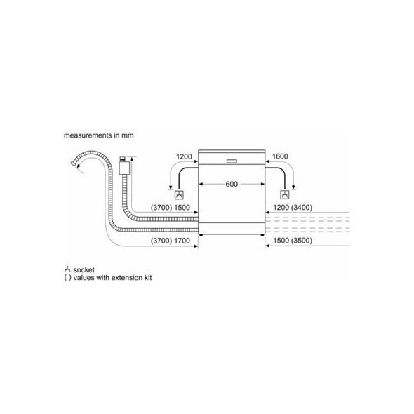 Zmywarka Bosch Dishwasher | SMS4HVI00E | Free standing | Width 60 cm | Number of place settings 14 | Number of programs 6 | Energy efficiency class D | Display | AquaStop function | Silver inox