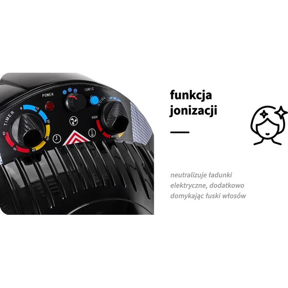 Activeshop Gabbiano suszarka stojąca Centurion LVI-203S trzy prędkości ionic czarna