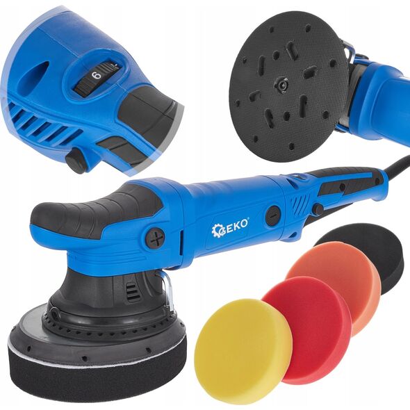 Geko Polerka samochodowa DUAL ACTION z regulacją 150mm GEKO PREMIUM + zestaw 4 gąbek (4)
