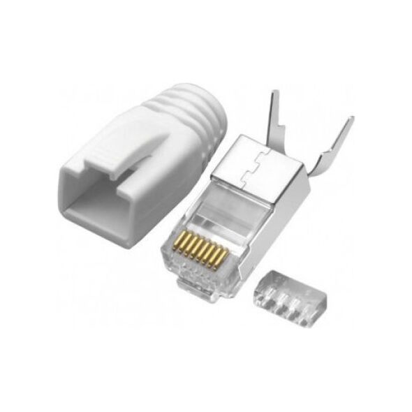 Triton Wtyk modularny WM8p8c (RJ-45), kat.7, na przewód okrągły, wkładka dwupoziomowa, z odgiętką