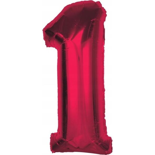 GoDan Balon foliowy cyfra 1 czerwona Smart 92cm