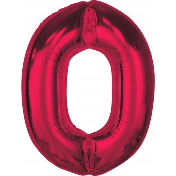 GoDan Balon foliowy cyfra 0 czerwona Smart 92cm
