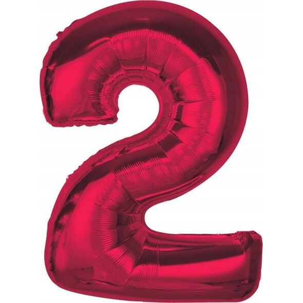 GoDan Balon foliowy cyfra 2 czerwona Smart 92cm