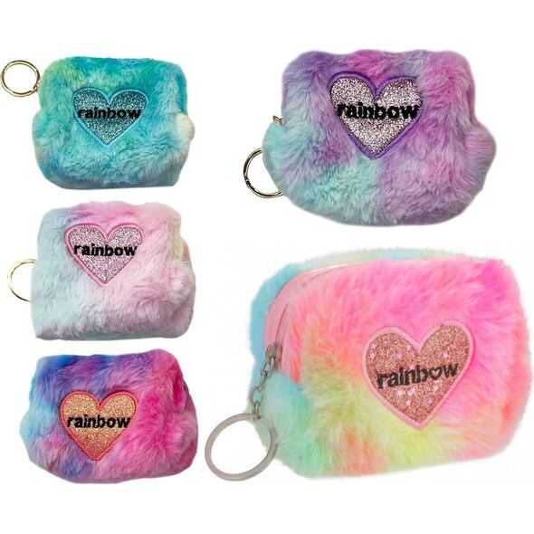 Stnux Torebka pluszowa serce rainbow