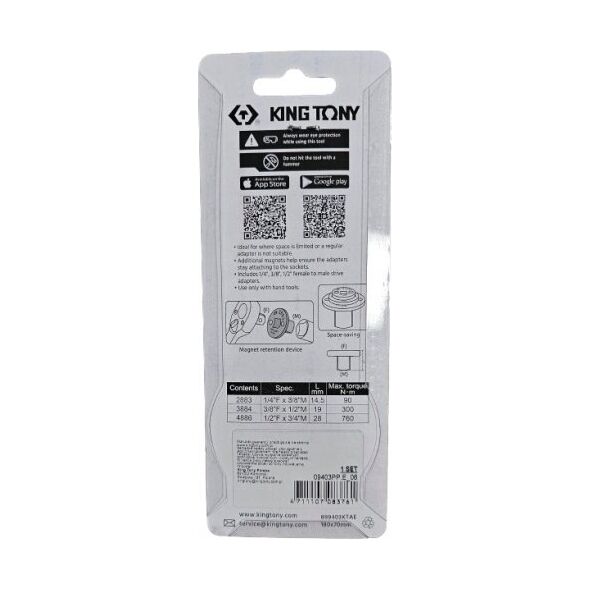 King Tony KING TONY ZESTAW MINI REDUKCJI 3/8"-1/2"-3/4"