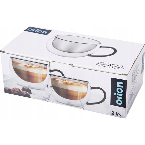 Orion Szklanki termiczne z podwójną ścianką do kawy i herbaty DOUBLE 300 ml 2 szt.
