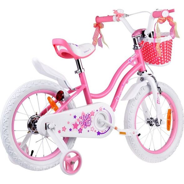 Royalbaby RoyalBaby Rower dziecięcy STAR GIRL 16cal koszyk kółka boczne RB16G-1