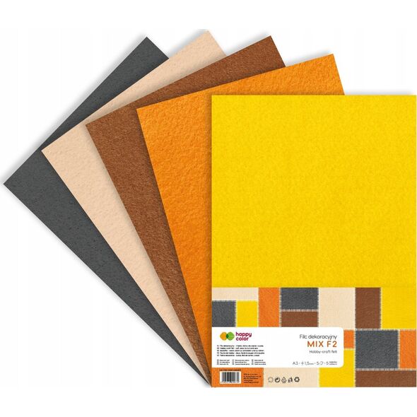 Happy Color Filc dekoracyjny MIX F2 5szt HAPPY COLOR