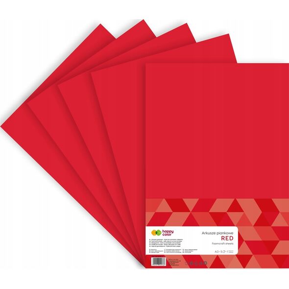 Happy Color Arkusze piankowe A3 5szt czerwony HAPPY COLOR