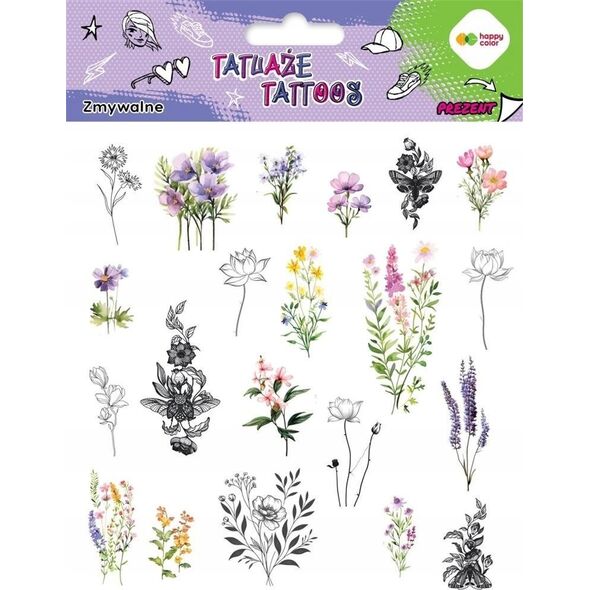 BaByliss Tatuaże zmywalne Flowers HAPPY COLOR