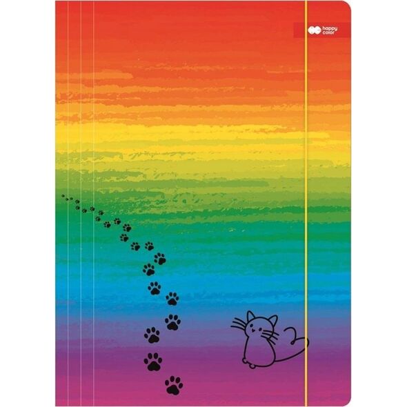 Teka Teczka A4+ z gumk± Miaow tęcza HAPPY COLOR