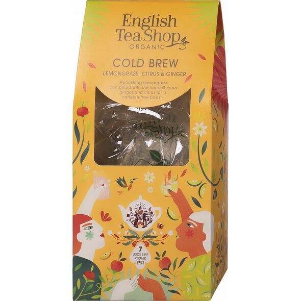 English Tea Shop English Tea Shop, Herbata BIO, seria COLD BREW, Trawa cytrynowa, Cytrusy & Imbir, 7 piramidek