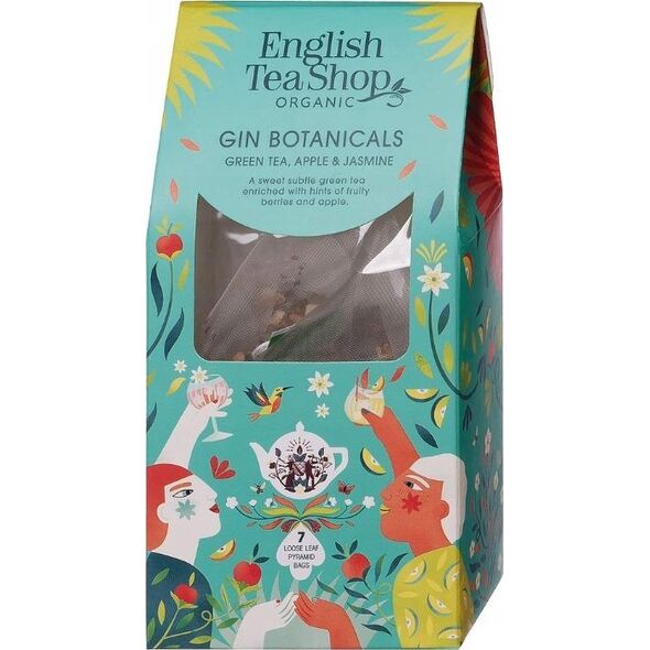 English Tea Shop English Tea Shop, Herbata BIO, seria GIN BOTANICALS, Zielona herbata, Jabłko & Jaśmin, 7 piramidek