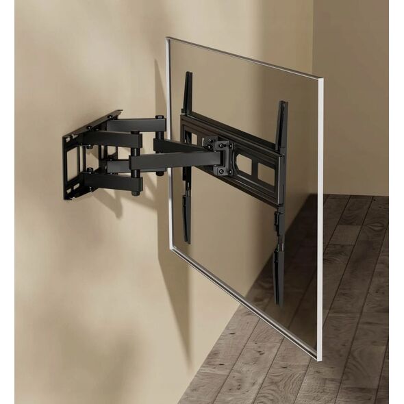 Kivi Free-tilt design: simplifies adjustment for better visibility and reduced glareSwivel mechanism provides maximum viewing flexibilitySpirit level ensures perfect positioningConvenient cable holder. 37-80". Max 40kg.