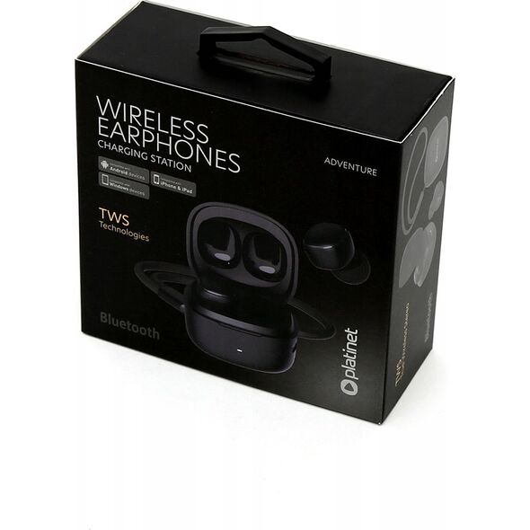 Słuchawki Platinet Platinet wireless earbuds PM1001B TWS, black (45923)