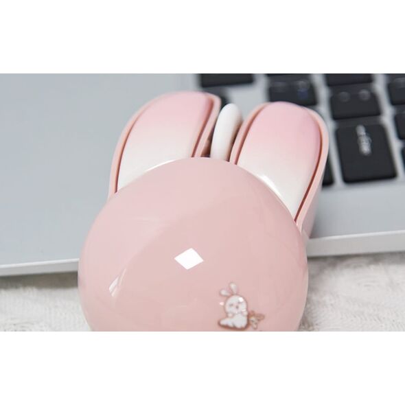 Mysz Mofii Bezprzewodowa Mysz MOFII + Bluetooth Rabbit M6DM Nabłyszczana (Biało-Różowa)