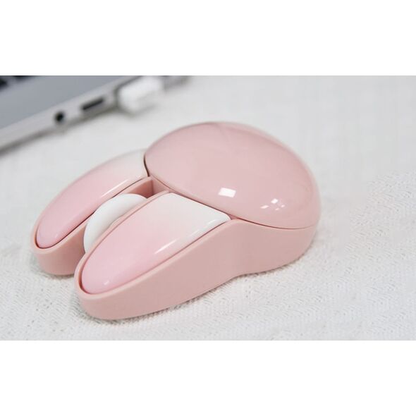 Mysz Mofii Bezprzewodowa Mysz MOFII + Bluetooth Rabbit M6DM Nabłyszczana (Biało-Różowa)