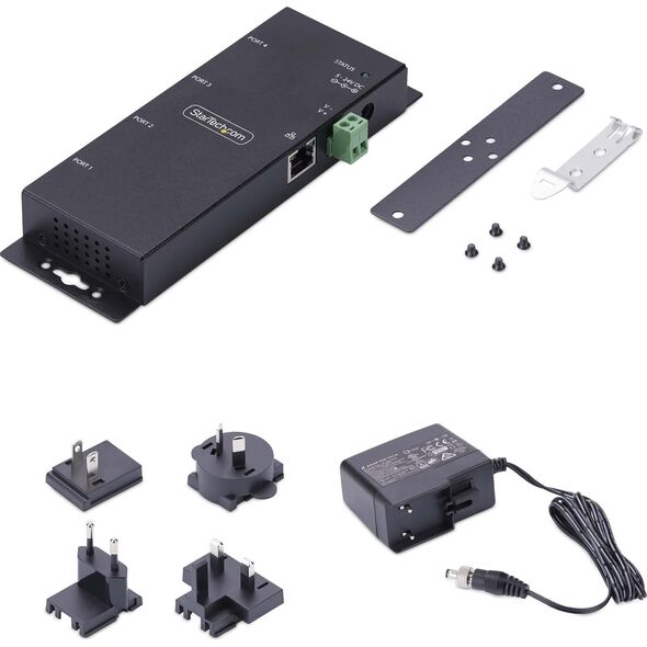 Konwerter światłowodowy StarTech StarTech I43-SERIAL-ETHERNET konwerter szeregowy/repeater/izolator RS-232 RJ-45 Czarny