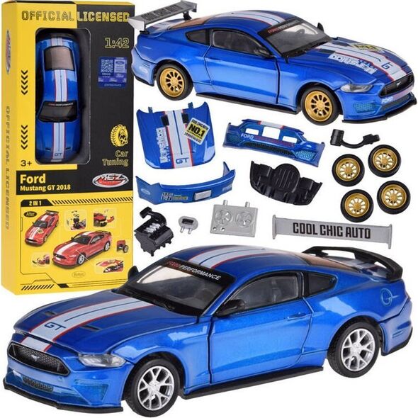 Jokomisiada Zestaw Metalowe auto TUNING licencjonowane Ford Mustang GT 1:42 ZA5057