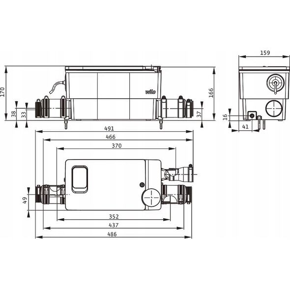 Wilo Wilo-DrainLift MINI3-XXS-EF kompaktowa pompownia ścieków bez fekaliów
