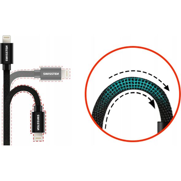 Kabel USB Swissten Swissten 71521101 kabel USB 0,2 m USB A USB C Czarny