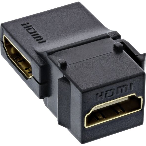 Adapter AV InLine InLine® HDMI Keystone Snap-In module, 4K/60Hz, HDMI AF/AF angled black
