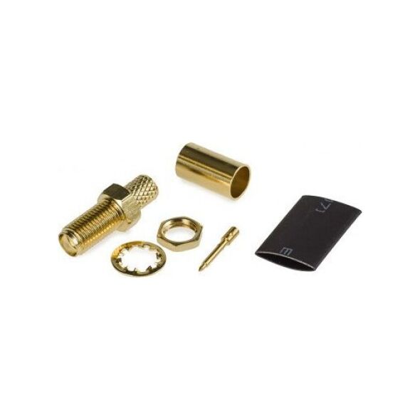 Złącze żeńskie SMA RP (Reverse Pin), zaciskane na przewód H155