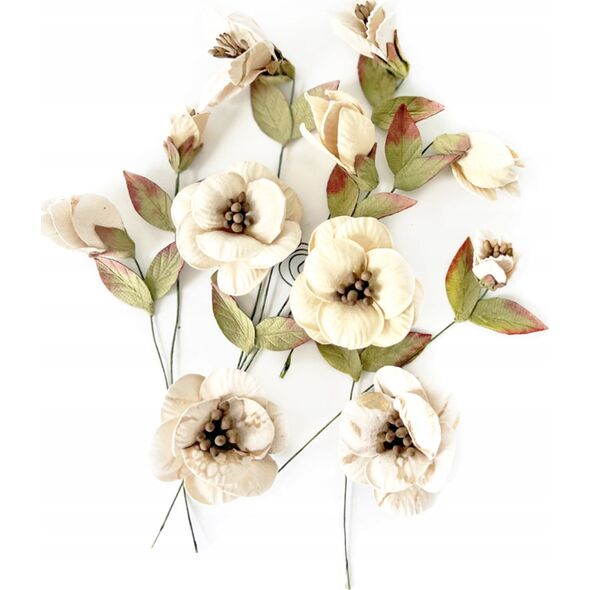 DP Craft KWIATY PAPIEROWE, 13 SZT., NEUTRAL