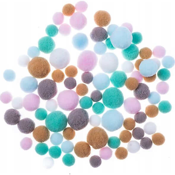 Stnux POMPONY PLUSZOWE, MIX FROSTY PASTELS, 90 SZT.