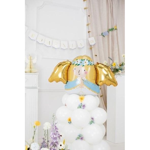 PartyDeco Bukiet balonów Anioł biały 140x70cm