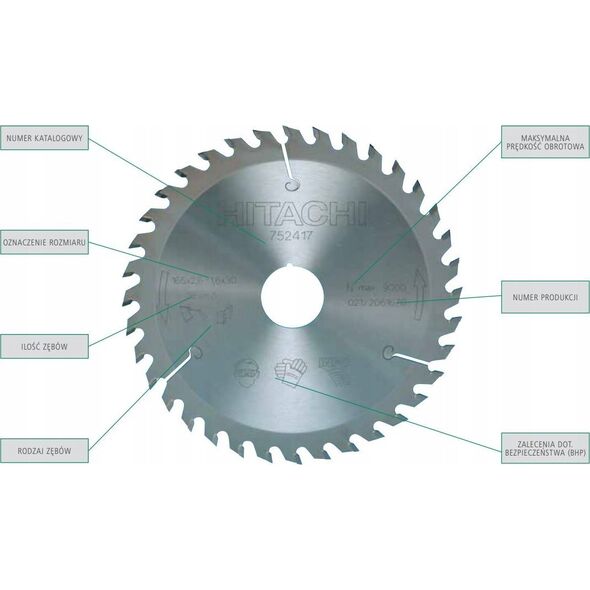 Hikoki Wood cutting disc 190x30mm HITACHI 48 teeth